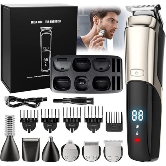 Beard Trimmer for Men, Electric Razor,16 in 1 Beard Face Nose Ear Facial Trimmer - Picture 8 of 8